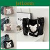 Trendy Large Capacity Tote Bag For College Students Stylish Plush Design For Daily Use