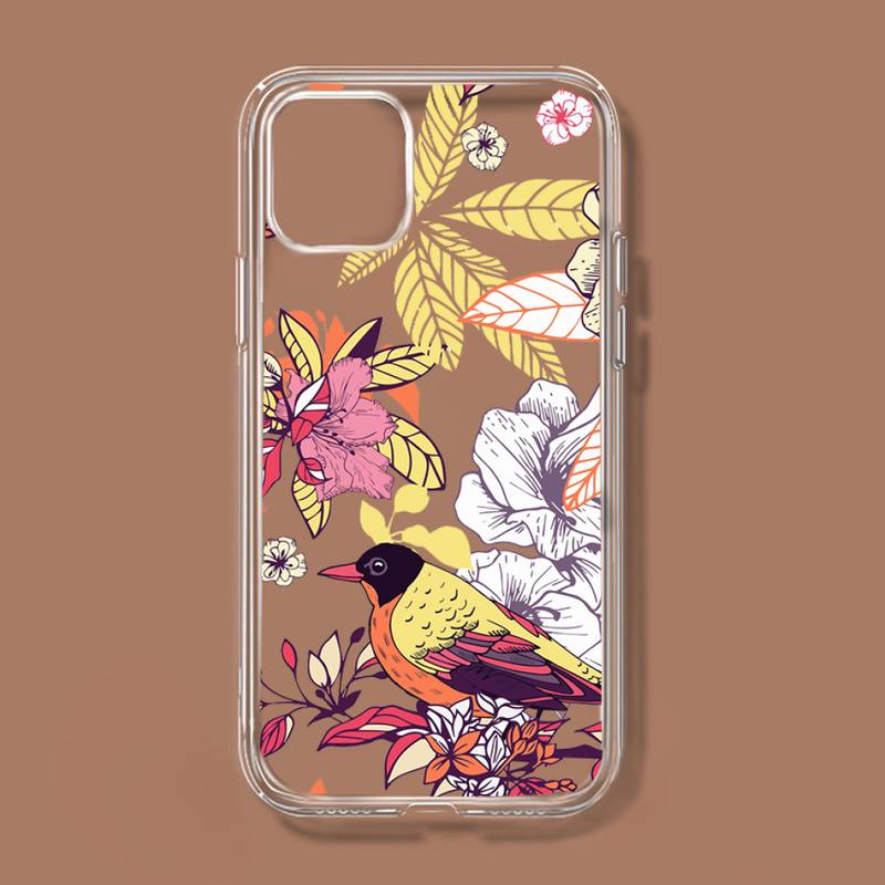 Flower Bud pattern Phone Case Transparent soft For iphone 11 13 12 14 x xs xr pro max mini plus