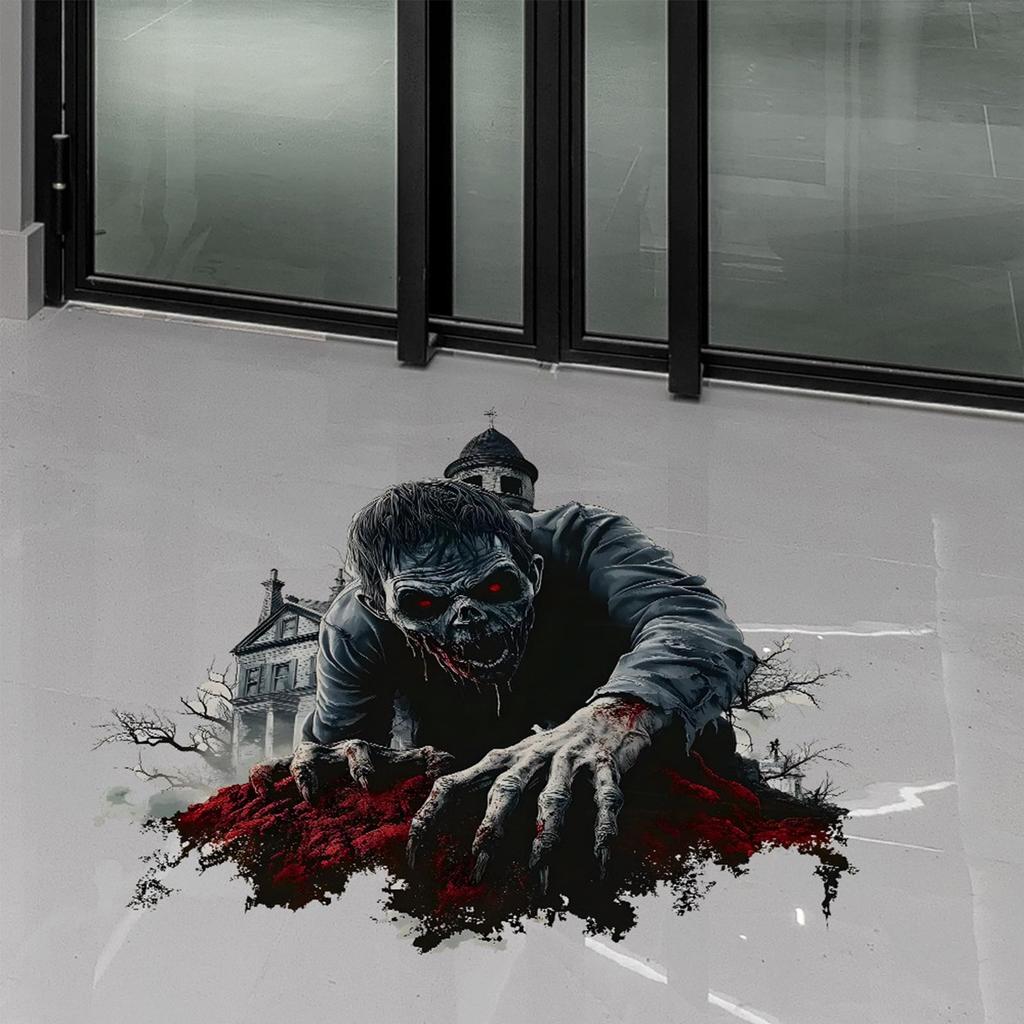 3D Floor Stickers Halloween Floor Sticker 3D Horror Hand Decal Home Decoration For Indoor Outdoor Holiday Gathering Bathroom