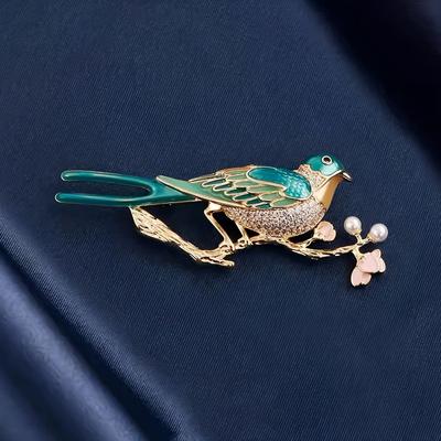 Retro Magpie Brooch, High-end Women's Fashion Enamel Animal Brooch, Brooch with Elegance