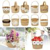 2pcs Lace Bowknot Flower Girl Basket Retro Candy Gift Bag  Wedding Ceremony Party Decoration