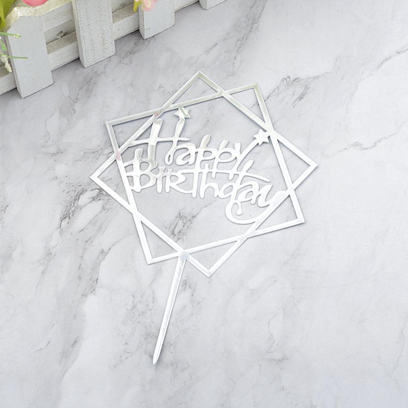Gold & Black Mirrored Acrylic Cake Topper