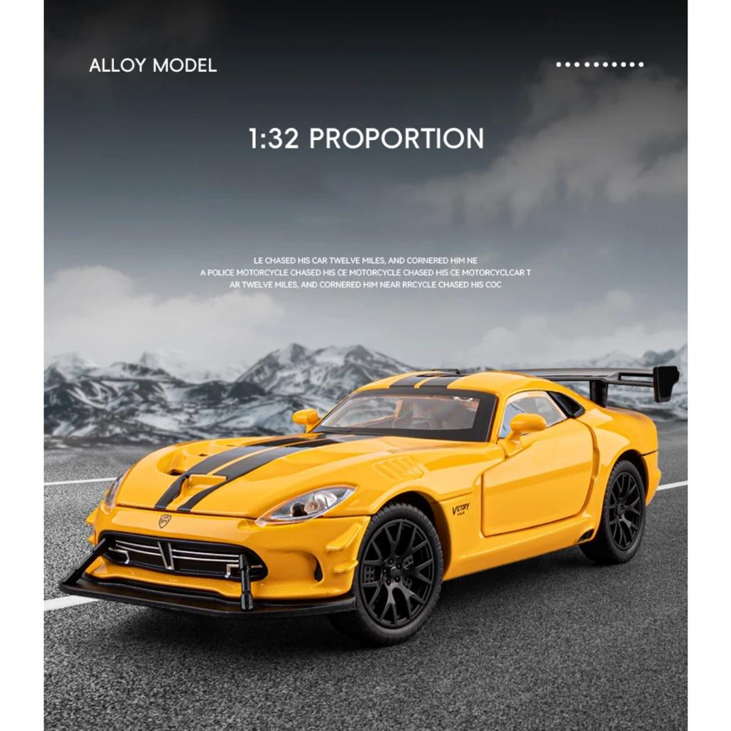 1/32 Dodge Viper ACR SRT Alloy Sports Car Model Diecasts Metal Track Racing Vehicles Car Model Sound Light Simulation Kids Gifts