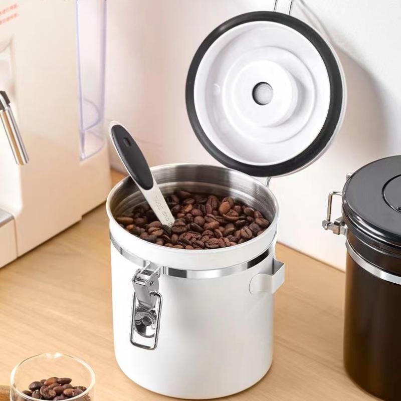 Large Capacity Coffee Storage Container Scoop Stainless Steel Coffee Bean Can Sealing Milk Powder Dried Fruits Tea Jars Food Box