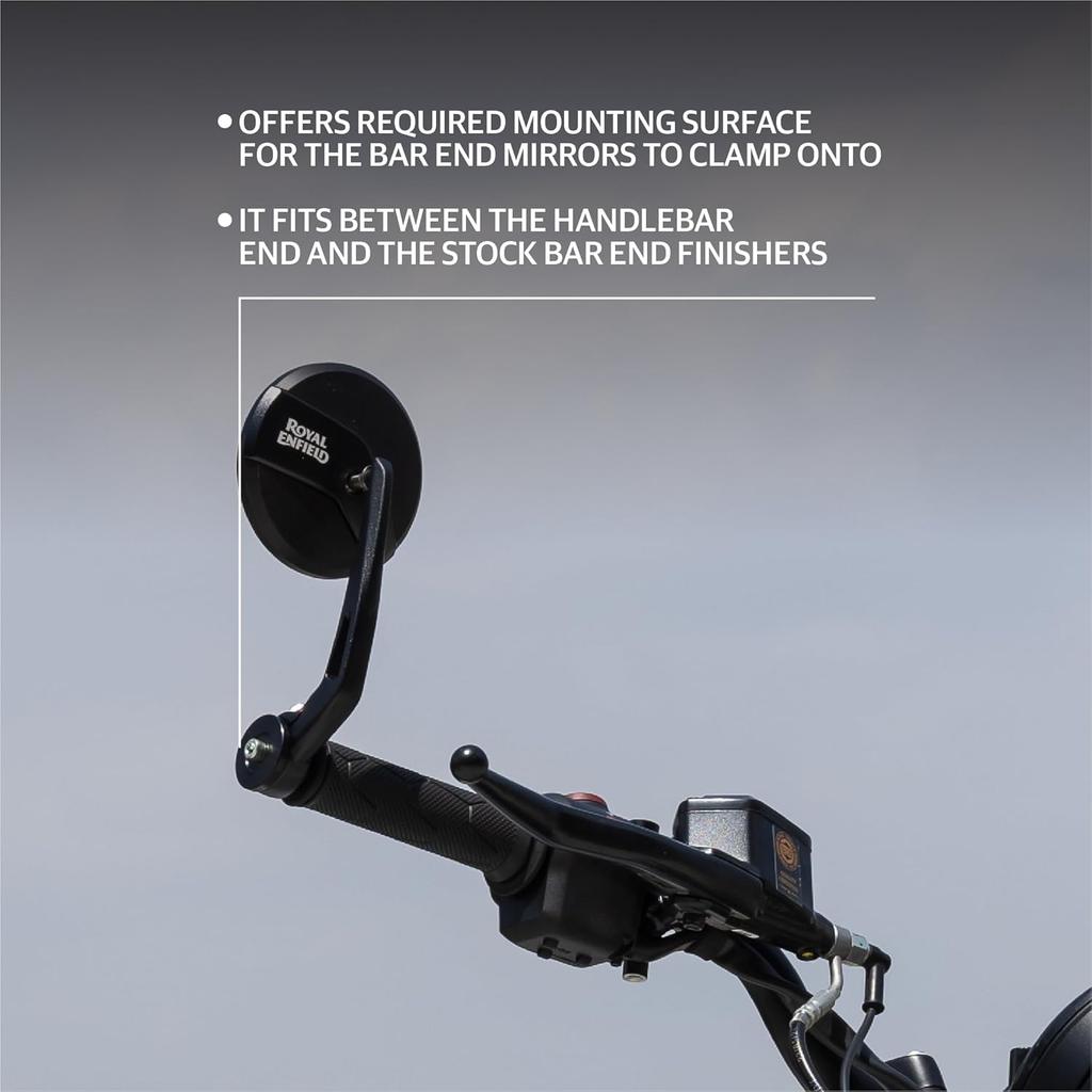 Black "Bar End Mirror Mounting Kit for Royal Enfield Guerrilla 450"