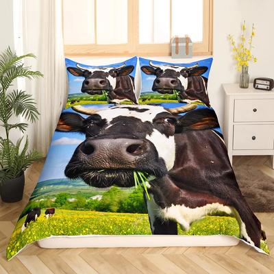 Sheep Duvet Cover King Queen Size Lovely Farm Animals Bedding Set for Kids Teens Adults White Goat 2/3pcs Quilt Cover Pillowcase
