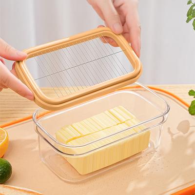 Butter Slicer Cutter with Sealing Lid Plastic Butter Keeper Anti-Scratch Butter Slice Container Kitchen Baking Tool