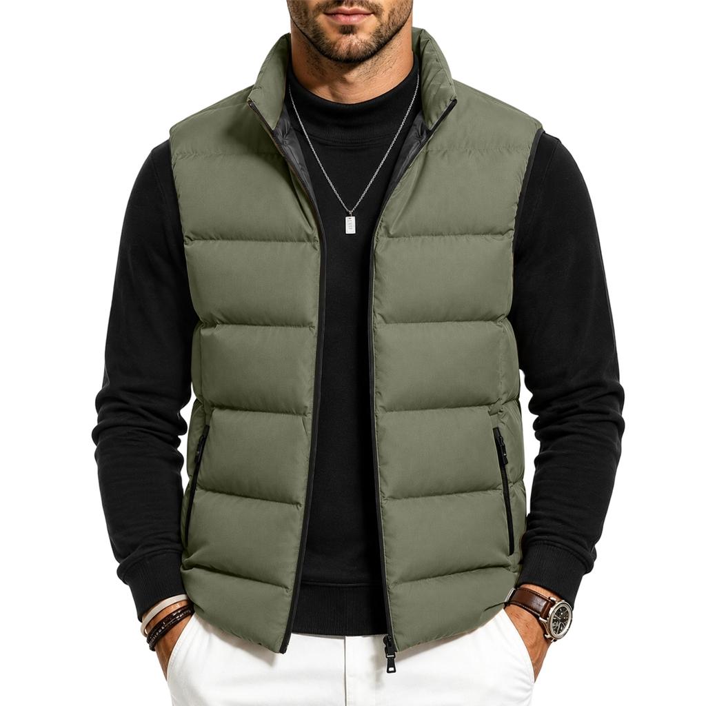 Men's Casual Thick Warm Vest for Fall and Winter