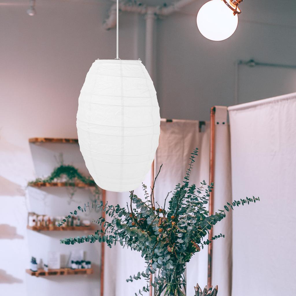 Handmade Oval Paper Lantern Shade Foldable Pendant Lampshade Ceiling Hanging Lamp Cover for Home Decor Bedroom Living Room