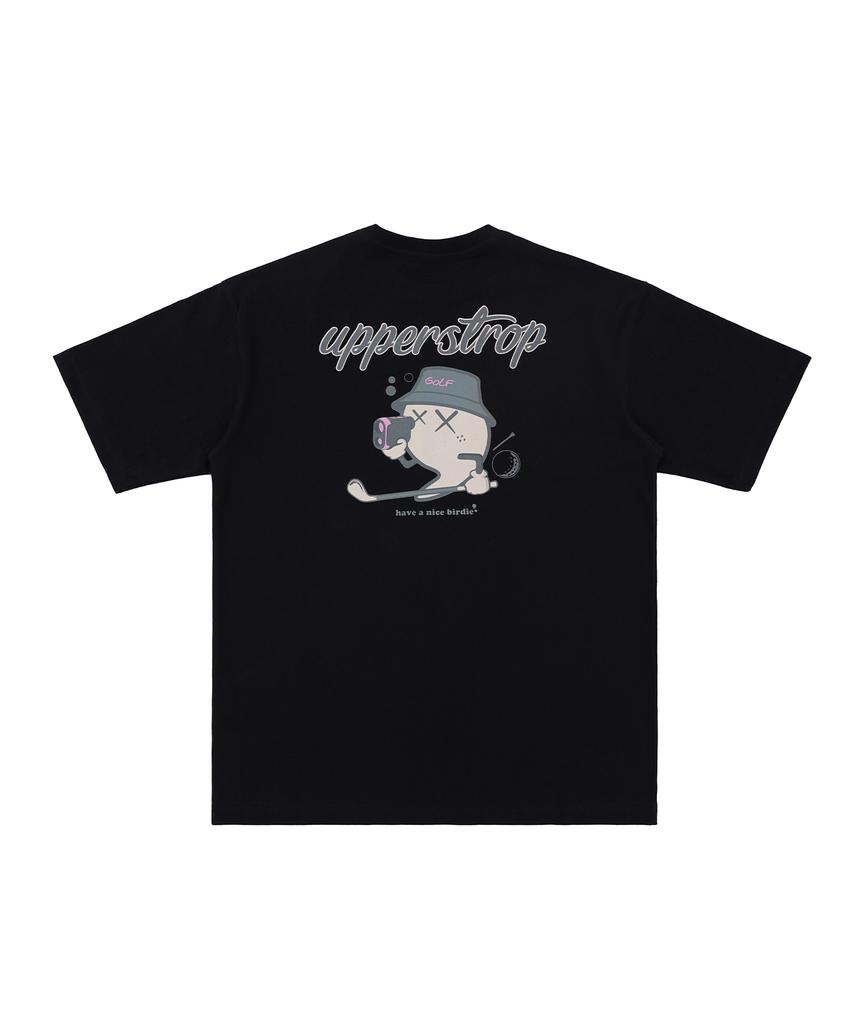 UPPERSTROP [Up3058] Upst Golf Rounded Comma Short Sleeve T-Shirt Black
