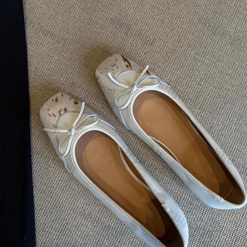 Women Shoes 2025 Spring Autumn New Fashion Comfort Bow-knot Mary Jane Shoes Lightweight Soft Sole Square Toe Women's Ballet Shoe