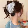 Creative Polka Dot Cloth Triangle Hair Claw Cute Heart Large Shark Clip Fabric Bowknot Pearl Hairpin Female