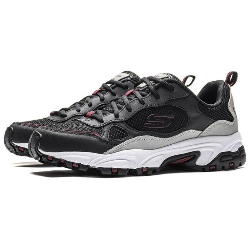 Skechers Men Synthetic Comfort Low Top Dad Shoes Black Grey 51706-BKGY