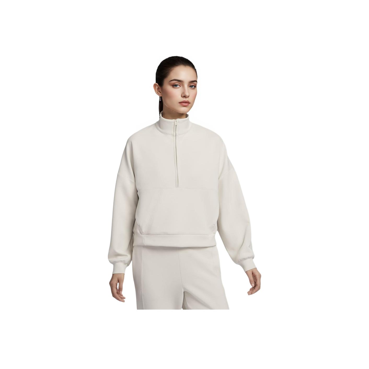 Nike 24.7 ImpossiblySoft Women Dri-FIT Oversized 1/2-Zip Top Light Orewood Brown Light Iron Ore HQ8189-104 L