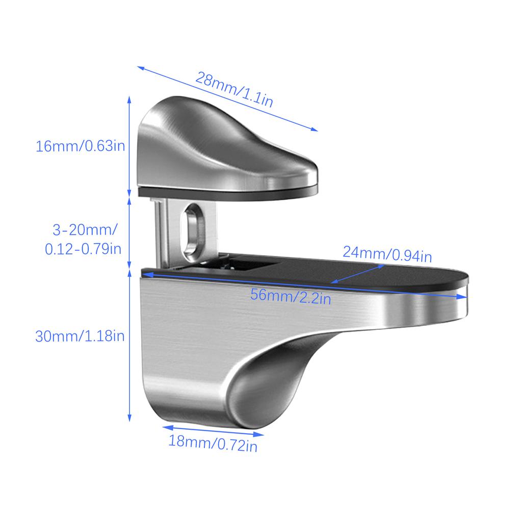 4Pcs Adjustable Wood/Glass Shelf Bracket Wall Mount Zinc Alloy Shelf Holder Support Glass Layer Clamp Anti-Slip Partition Clamps