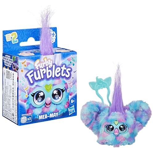 Furby Furblets Mermaid Mini Friend, 45+ sounds, Furby language, electric stuffed toy, for ages 6 and up, multicolor, G0401, genuine product