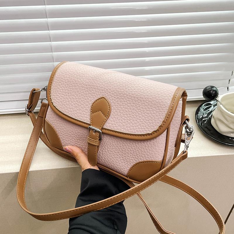 Retro Small Bag Women's Bag Summer New Fashion Shoulder Bag Fashion Crossbody Contrasting Color Small Square Bag Tide
