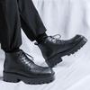 Men Luxury Fashion Original Leather Boots Lace-up Pointed Toe Shoes Cowboy Platform Boot  Designer Cool Ankle Botas Hombre