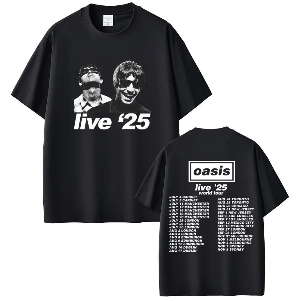 

O-Oasis Live 25 Tour T Shirt Men Women Gothic Vintage Overd Tshirt Men s High Quality Short Sleeve T-shirts#Color(1) XXXXXL
