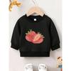 Kids Sweatshirt,A Lightweight And Comfortable Round-Neck Sweatshirt with a Strawberry Print , Suitable for Outdoor Activities ,Spring And Autumn