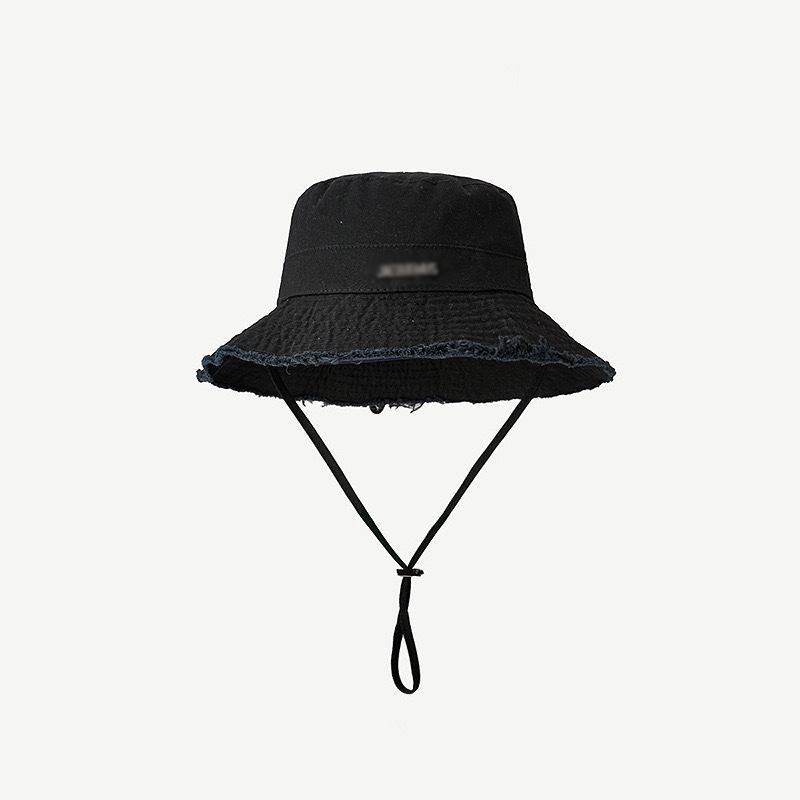 Women's Foldable Retro Bucket Hat: Japanese-Style Sun Hat with Frayed Edges, Korean Slimming Design