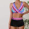 2 Swimwear Piece Tankini Womens Swimsuit Red Stars Print Vacation Bathing Suits