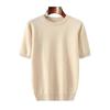 Men's Short-sleeved Fall/winter Casual Lightweight T-shirt with Simple Texture for Casual Office Wear, Round-neck Base Layer Sweater, Knitted Garment