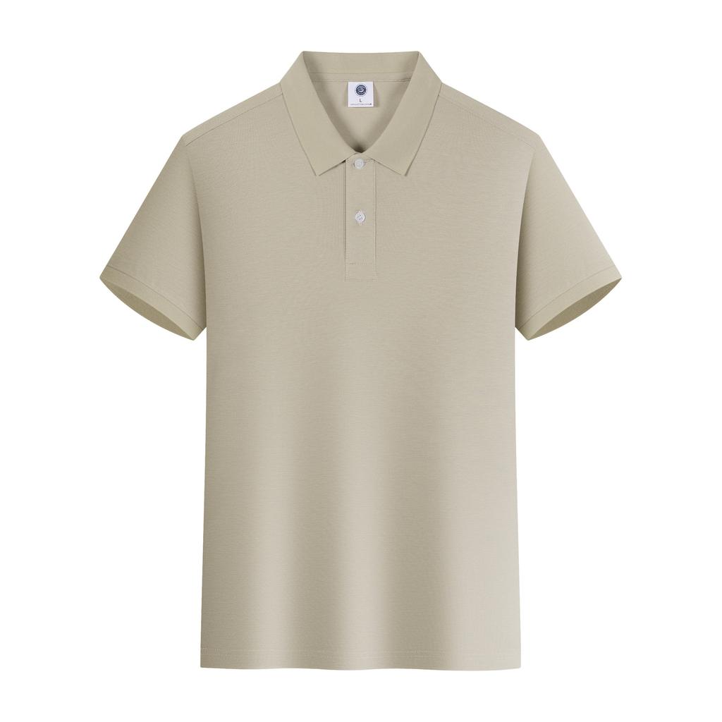 Summer Pure Cotton POLO Shirt Short-sleeved T-shirt Heavy Solid Color 220g Simple Lapel Top for Men and Women