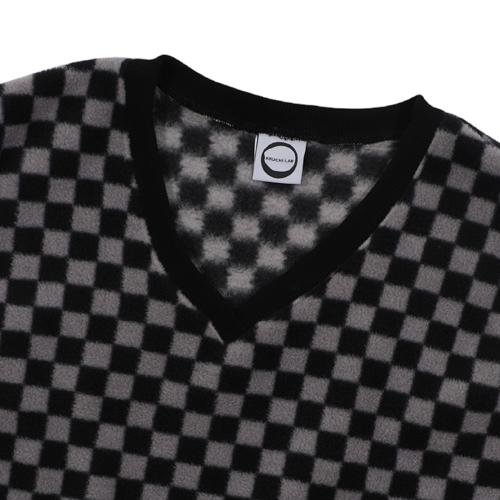 Kruchi Checkerboard Fleece Vest (Black)