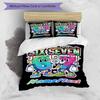 3PC Custom Name "Six Seven Fun Characters" Bedding Set Printed  Bedding Set Duvet Cover Closure Includes 1 Duvet Cover & 133 Pillowcases for Bedroom