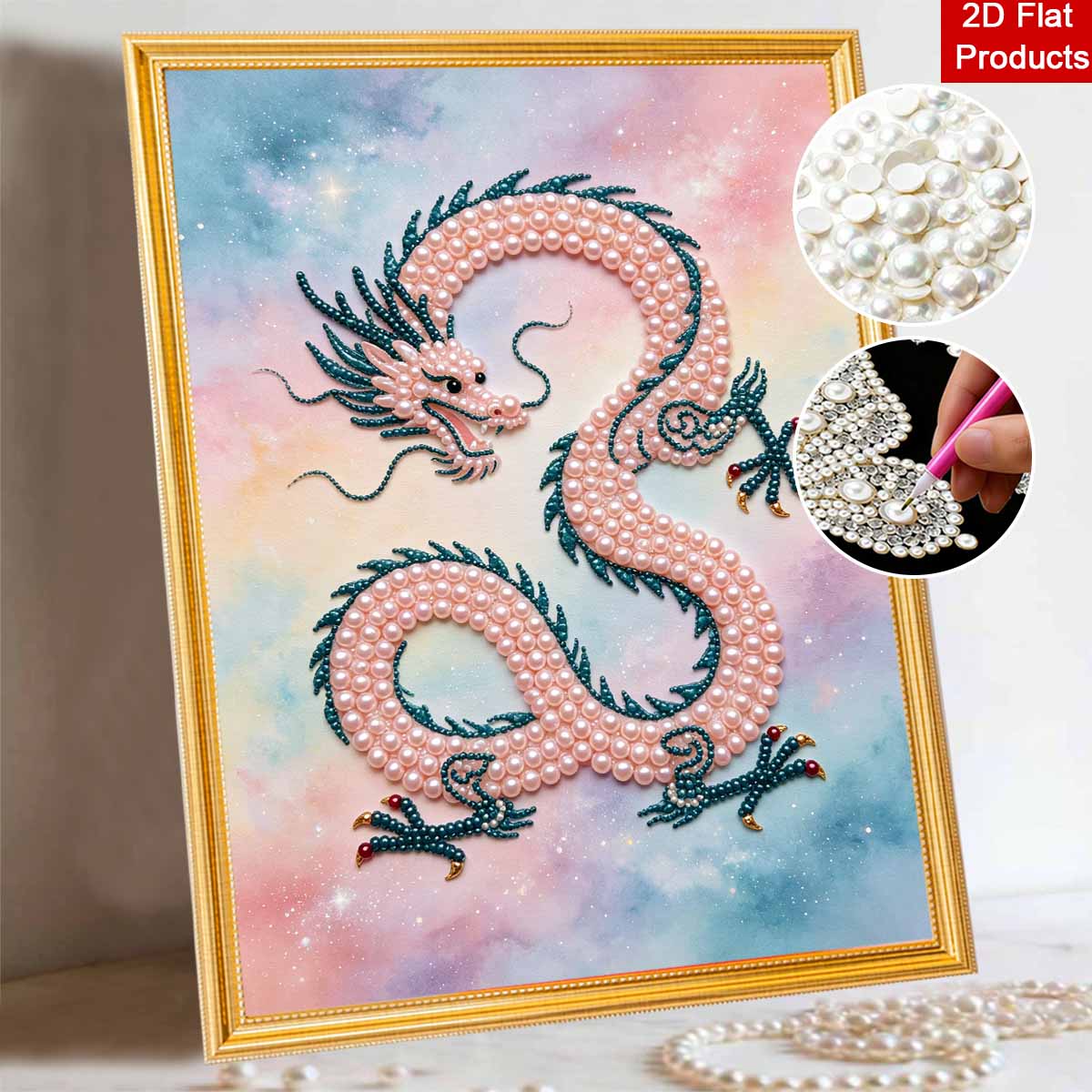 Animal Pearl Painting Dragon DIY Handmade Pearl Painting Art Highend Gift Home Decoration 30x40