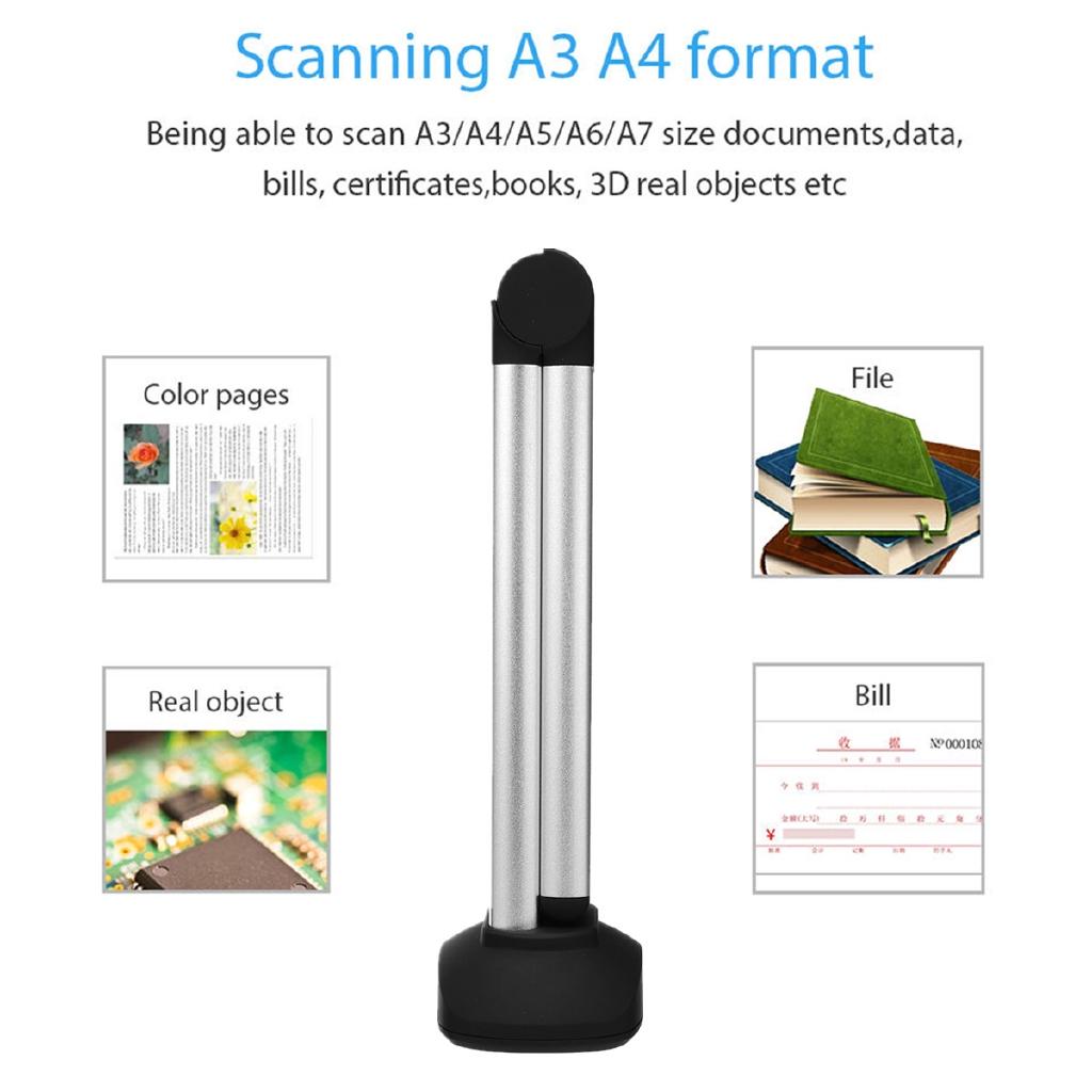 Přenosný Vysokorychlostní USB Skener Dokumentů A4 pro Snímky Knih s 8.0MP Kamerou Škola Kancelář Knihovna Banka HD