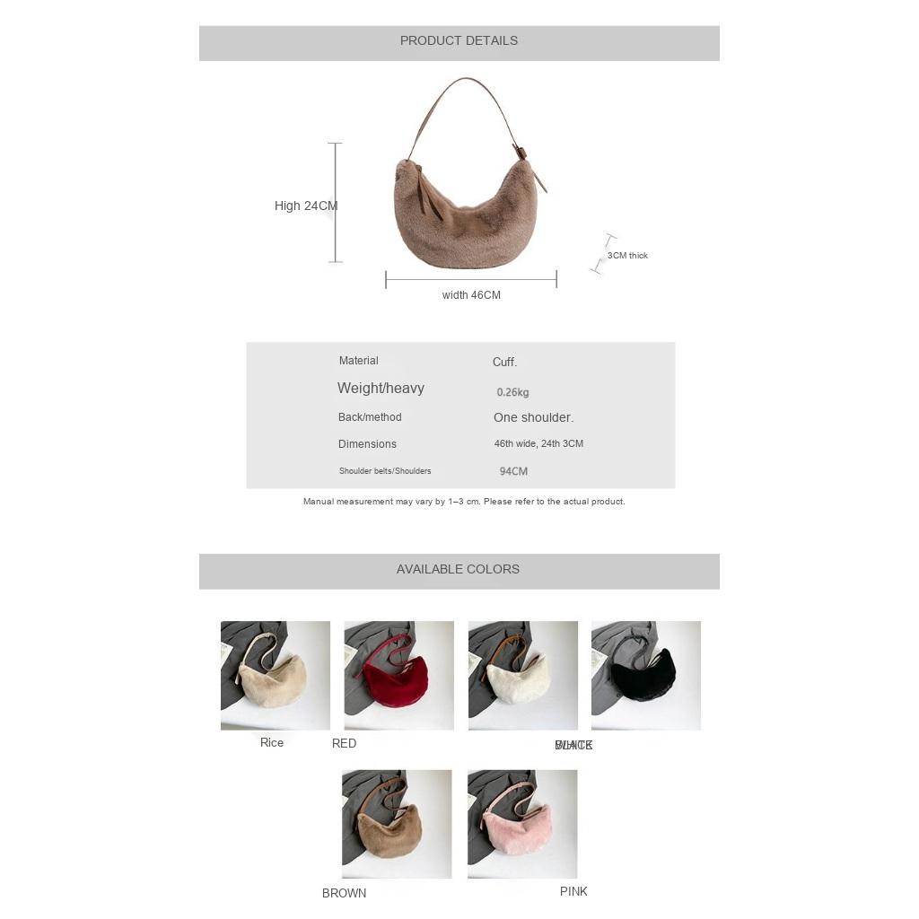 Crossbody Bag Women Plush Casual Daily