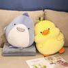 Yellow Duck Shark Plush Toy Girl Can Intervene Warm Hand Cover Soft Cute Hamster Pillow Blanket Lunch Break Air Conditioner Blanket
