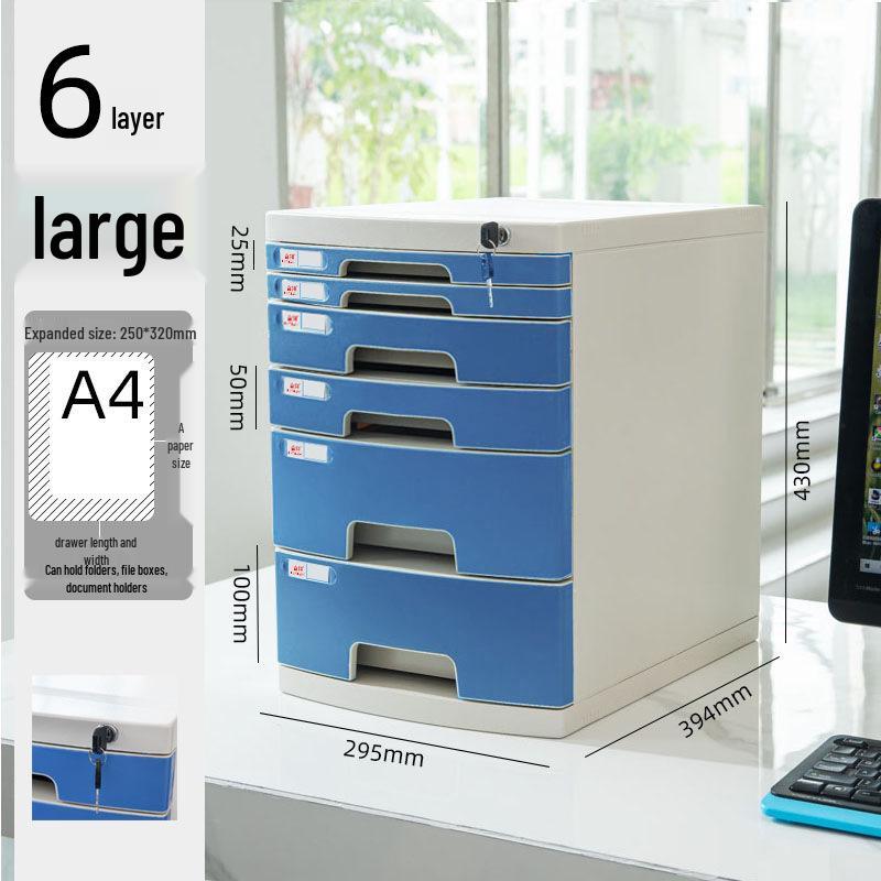Abschließbarer mehrschichtiger A4-Desktop-Aktenschrank und Aufbewahrungsbox