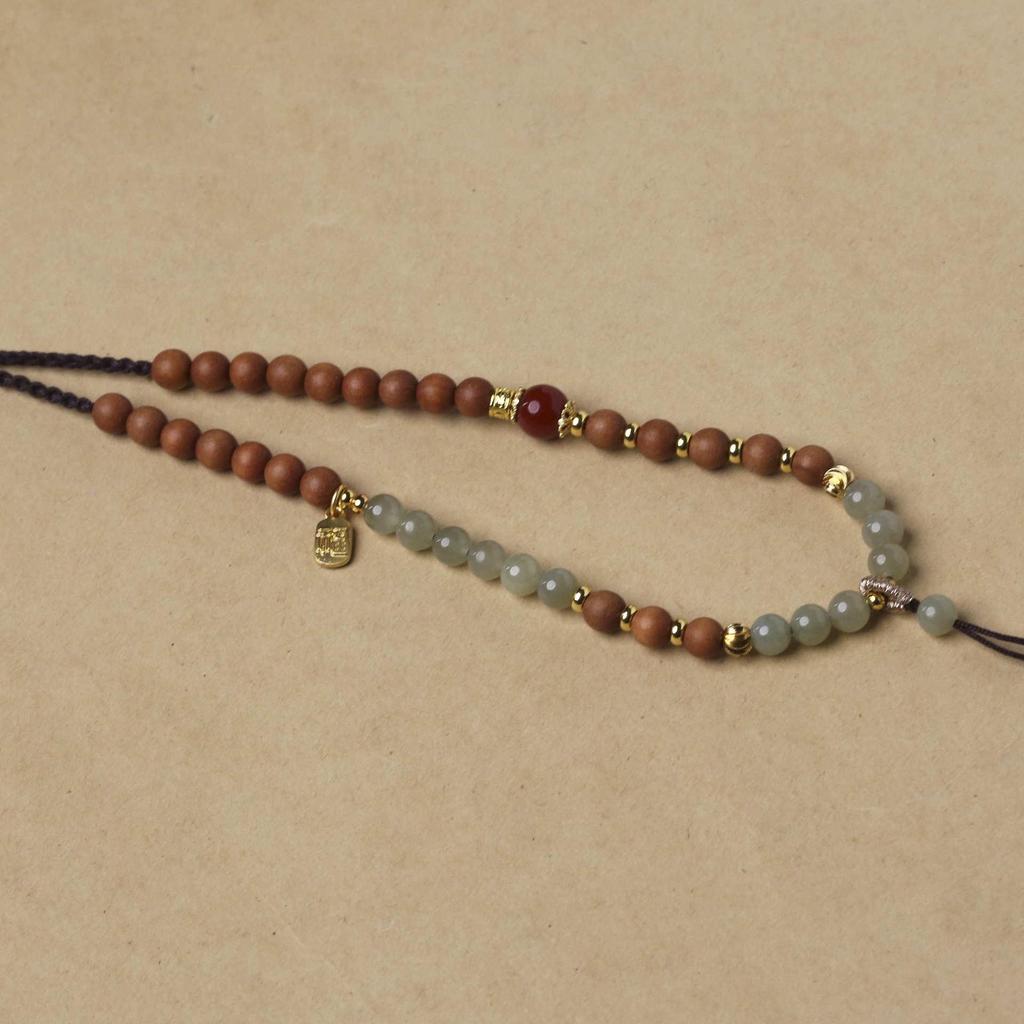 Women's Handmade Hetian Jade Woven Chain Necklace