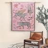 Cotton Polyester  Tapestry Leopard Print Fringe Pink Floral Animal Pattern Sand-Resistant Machine Washable Blanket for Outdoor