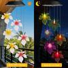 Solar Wind Chimes, Color Changing Solar Maple Leaf Wind Chimes, LED Mobile Wind Chimes, Waterproof Outdoor Wind Chime Lights for Garden, Patio,