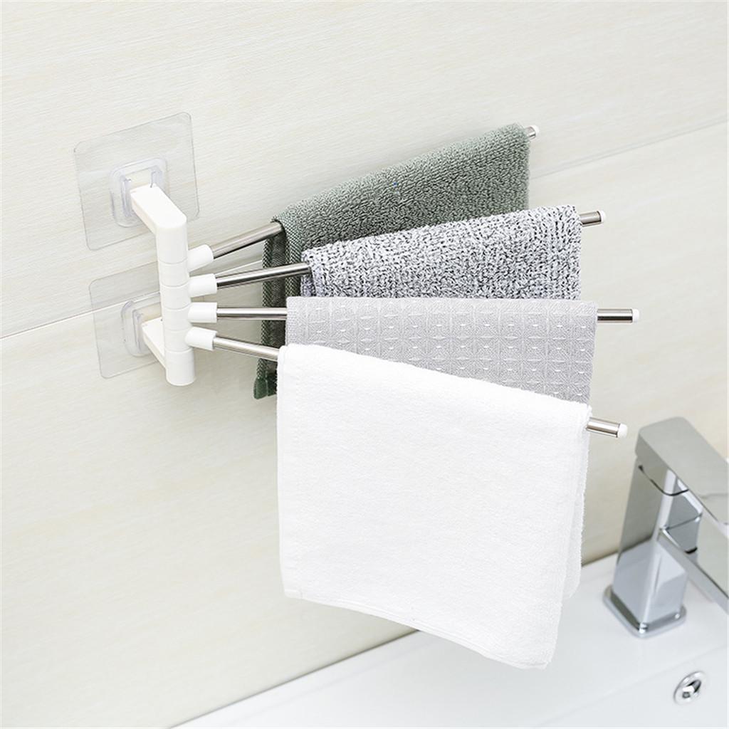 4 In 1 Rotate Punch Kitchen Multifunction Bathroom Towel Hanger Rack