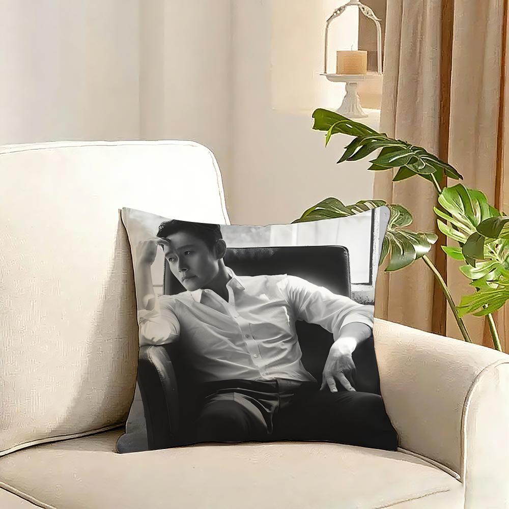 Musife Lee Byung Hun actor Cushion Cover Reversible Plush Pillow Cover Soft Fluffy Home Decor for Sofa Bedroom