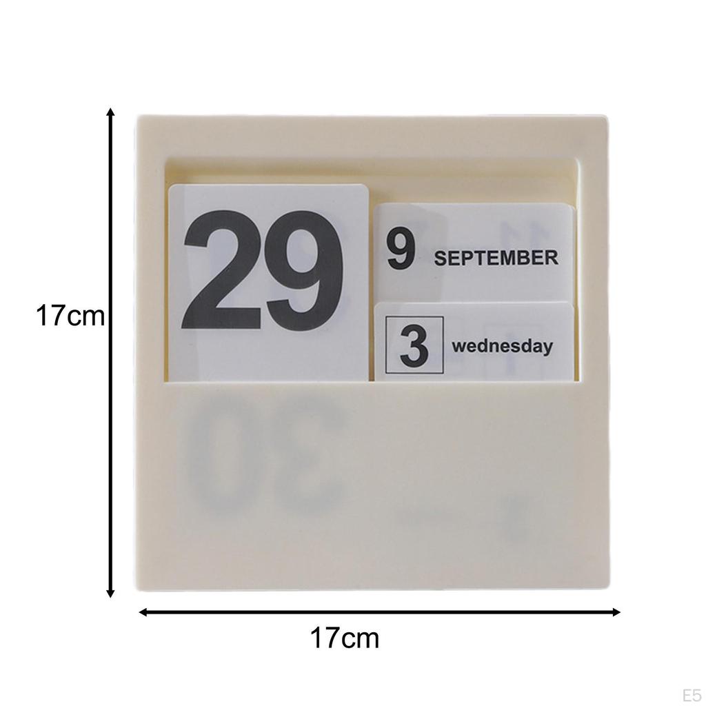 Calendar Decoration Birthday Gift Crafts Ornament Wood Sculpture for Office Cabinet Hallway Table