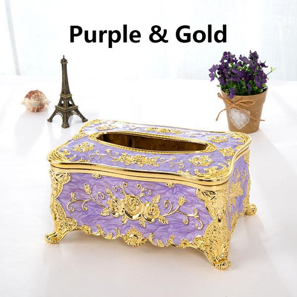 Evropská vintage krabička na ubrousky Držák na ubrousky Vintage papírové pouzdro Obal pro domácí obývací pokoj Kuchyň Dekor jídelního stolu