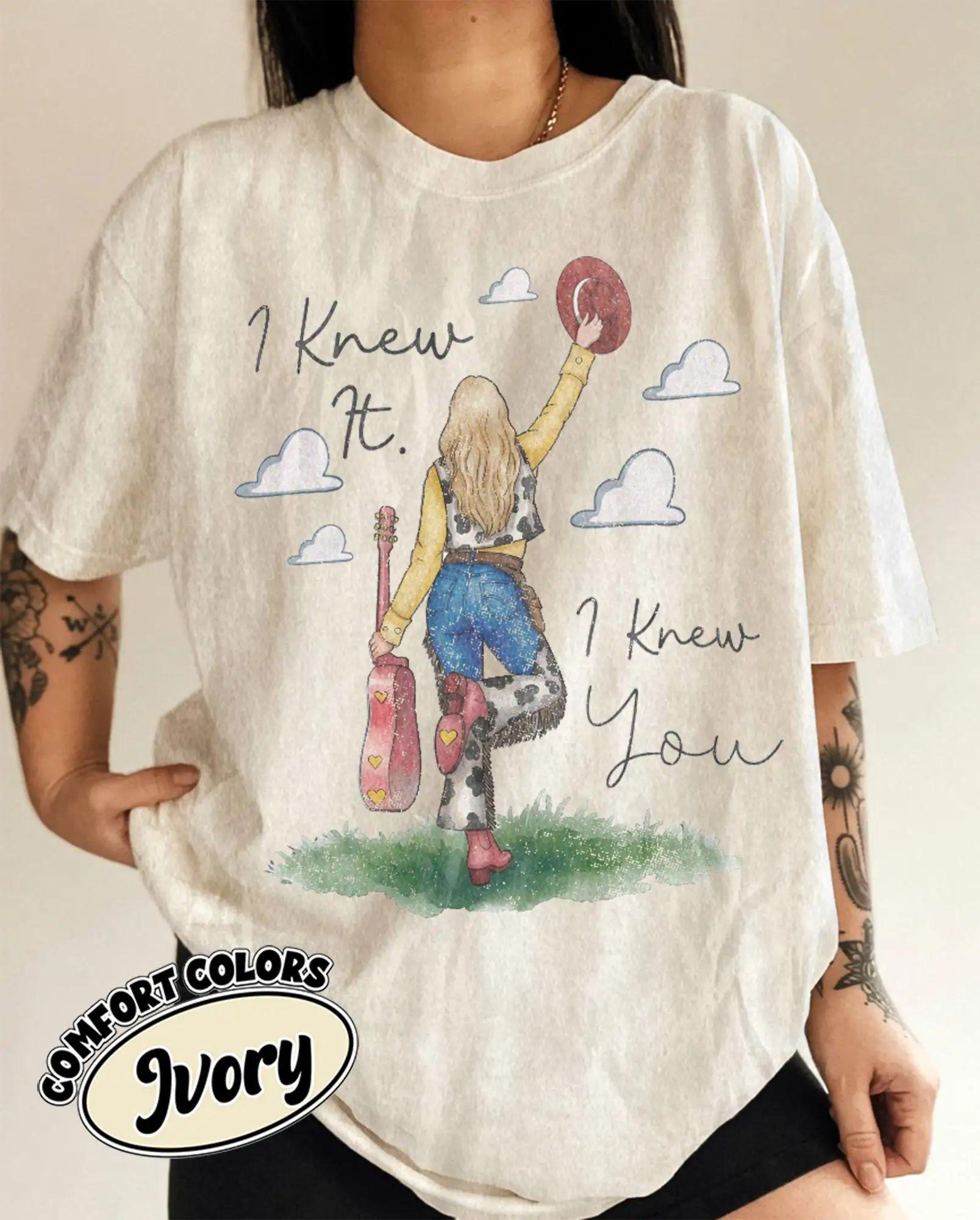 Taylor Swift I Knew It I Knew You Cowgirl T-Shirt Toy Story 5 Western Vintage Comfort Colors Unisex Casual Top L