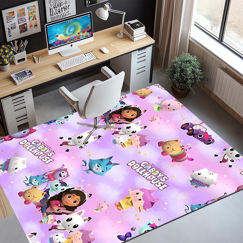 Gabby's Dollhouse Pattern Rug, Indoor/Outdoor Mat, for Picnic, Gameroom, Bedroom, Office, Living Room, Home Decor Carpet, Birthday Gift