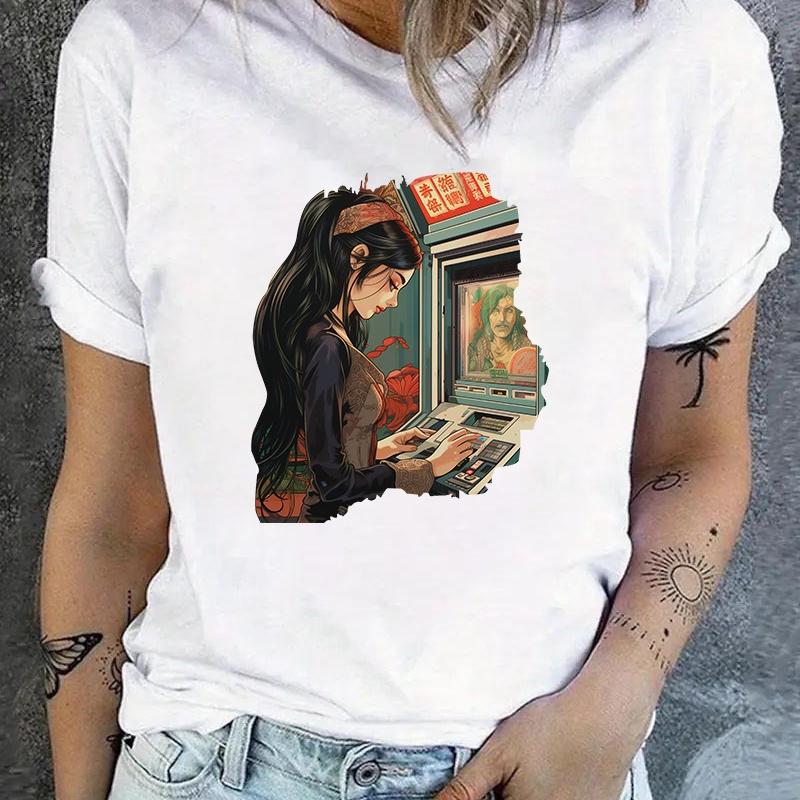 Wrinkle-Resistant Women s Tee, Ideal for Office Wear & Last-Minute XXL белый