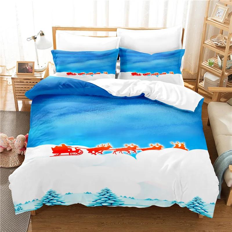

Наволочки + Пододеяльник Счастливого Рождества Постельное белье Комплект постельного белья 100% Полиэстер Веселого Рождества Олень 2/3 предмета Комплект покрывала 220x240 EU single(135x200cm)