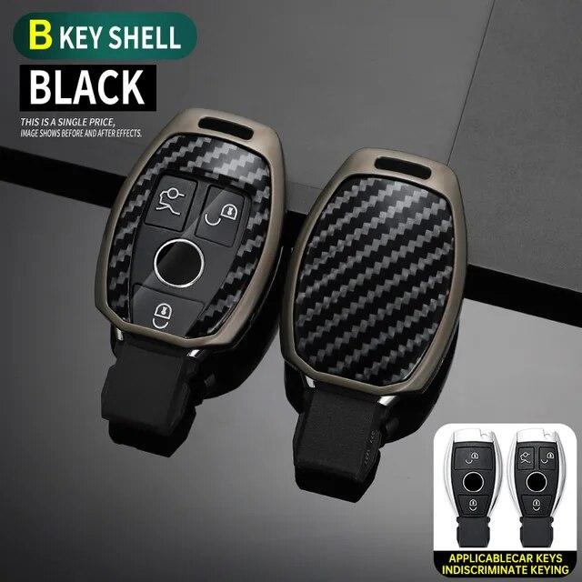 Carbon Fiber Zinc Alloy Car Key Case Cover For Mercedes Benz A C E S Class GLA CLA GLK GLC CLS W204 W463 W176 W251 W205 AMG
