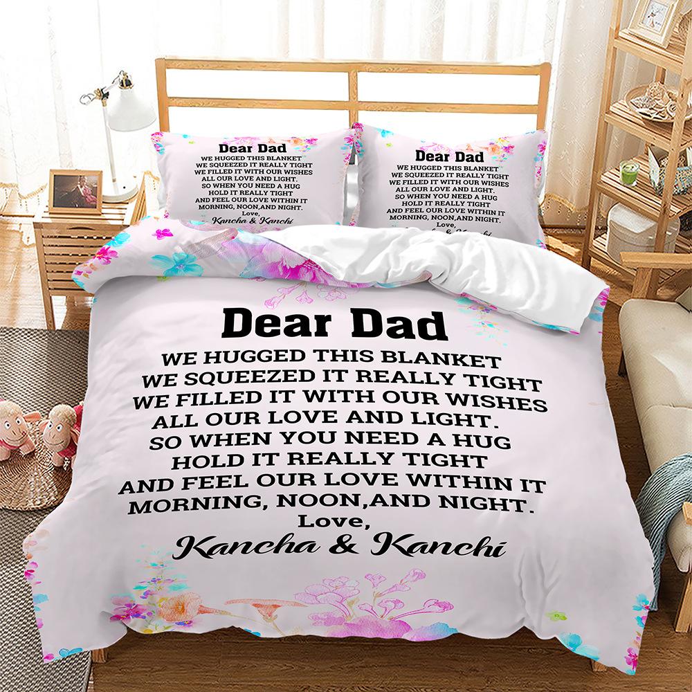 Envelope To Dad 3D Digital Printing Three-Piece Digital Kit 135 * 200 (two-piece set) 90g