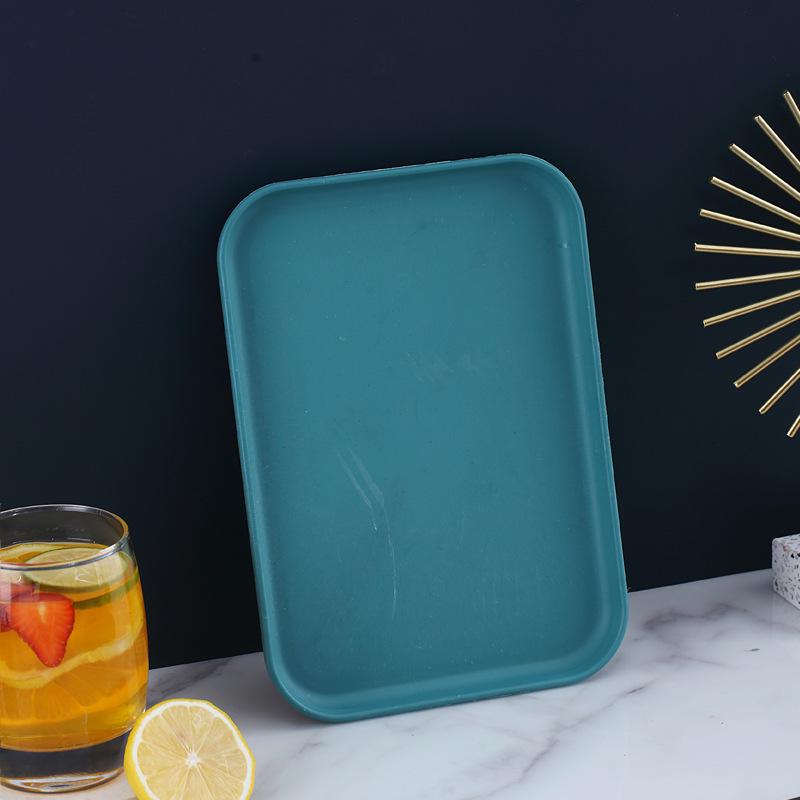Wheat Straw Multifunctional Tray: Rectangular Tea Set, Fruit, or Puzzle Storage Solution