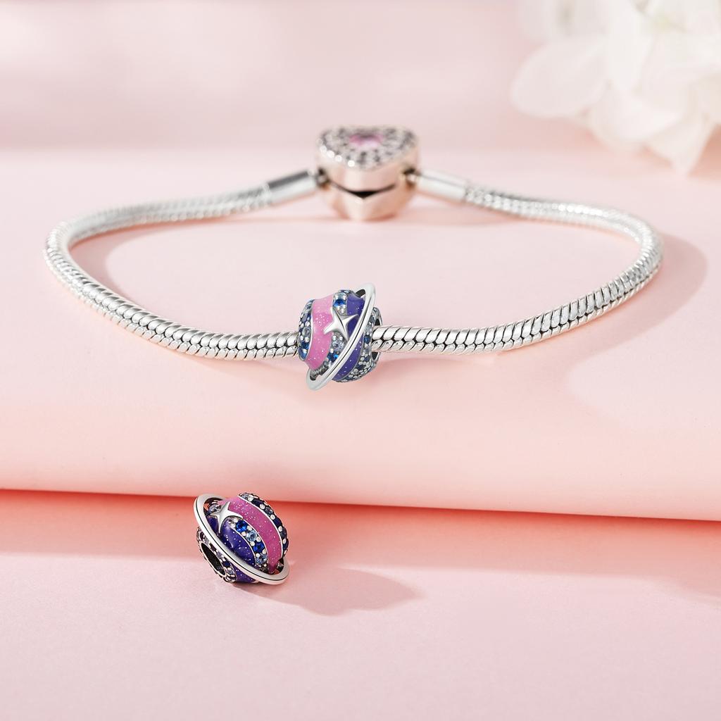 Bead Charms copper Charm Bead Charms Authentic Colored Planet Moon Sun Bead Charms Compatible With Bracelets Jewellery Diy Women Fine Gift Accessory
